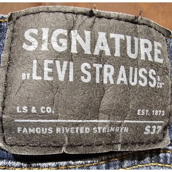 Signature By Levi Strauss & Co. Slim Fit Dark Denim Jeans Men's S37 (33x30) - Picture 3 of 6